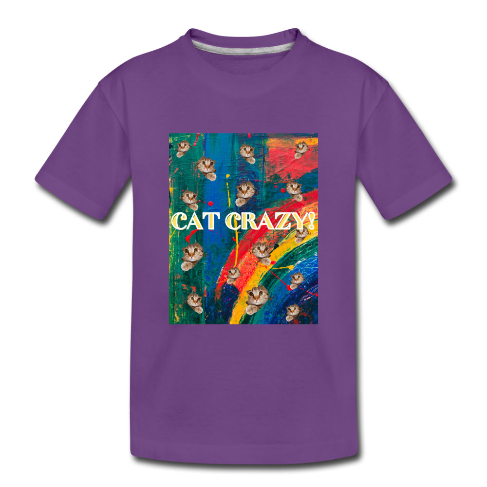 CAT CRAZY Toddler Premium T-Shirt - purple