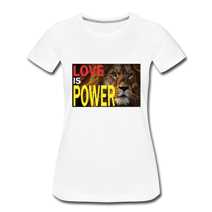 LOVE IS POWER Women's Premium T-Shirt - white