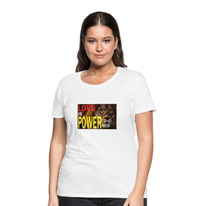 LOVE IS POWER Women's Premium T-Shirt - white