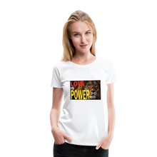 Load image into Gallery viewer, LOVE IS POWER Women&#39;s Premium T-Shirt - white