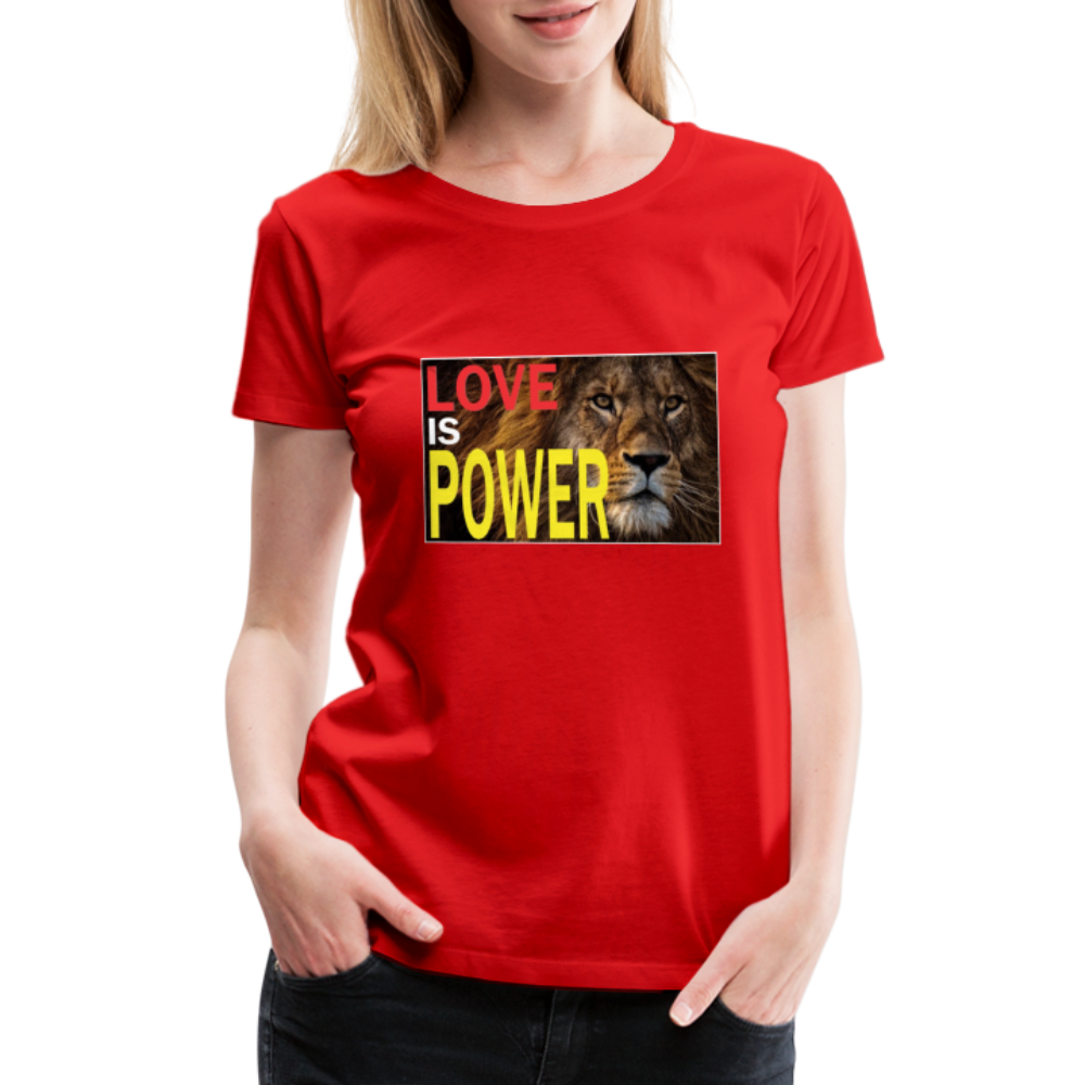 LOVE IS POWER Women's Premium T-Shirt - red