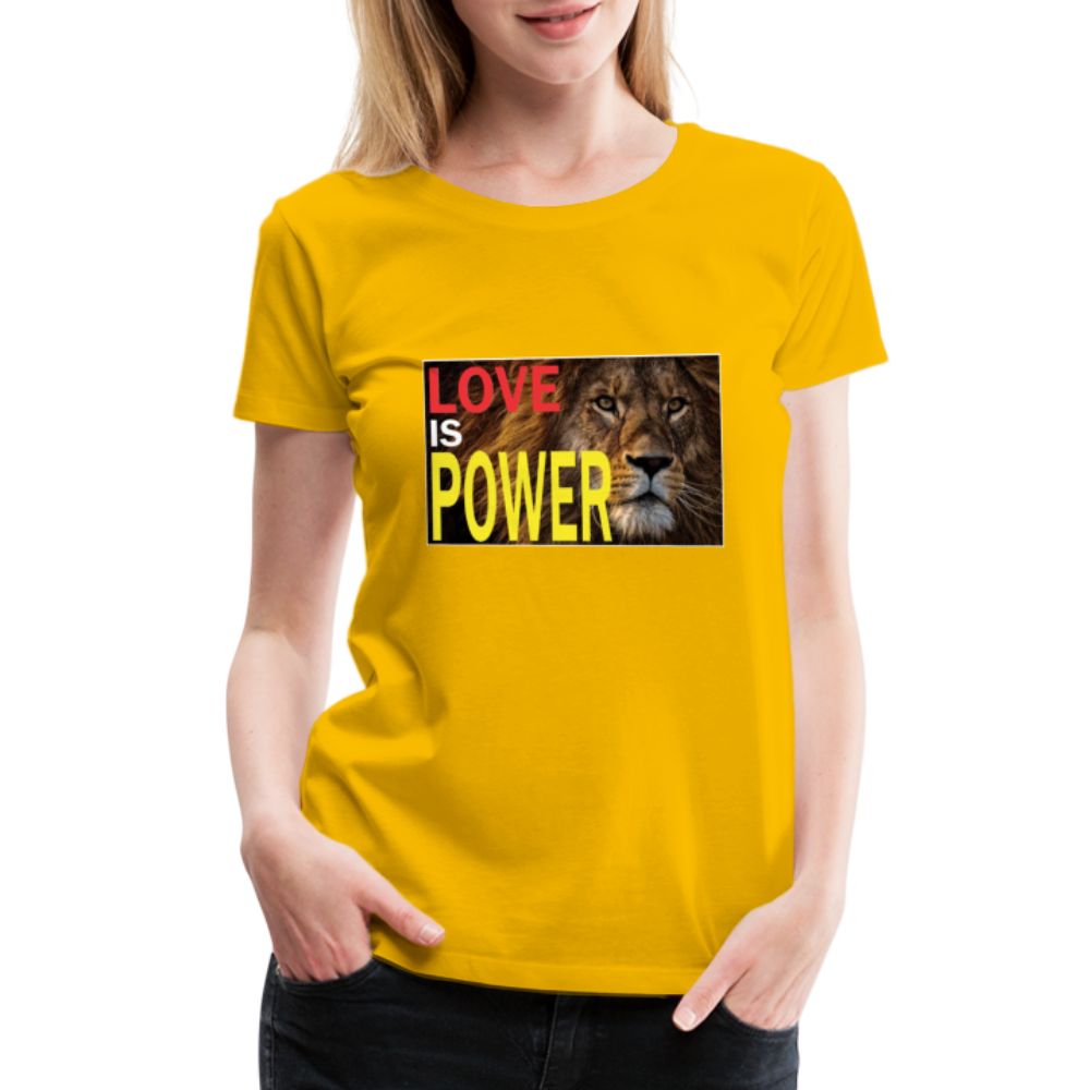 LOVE IS POWER Women's Premium T-Shirt - sun yellow