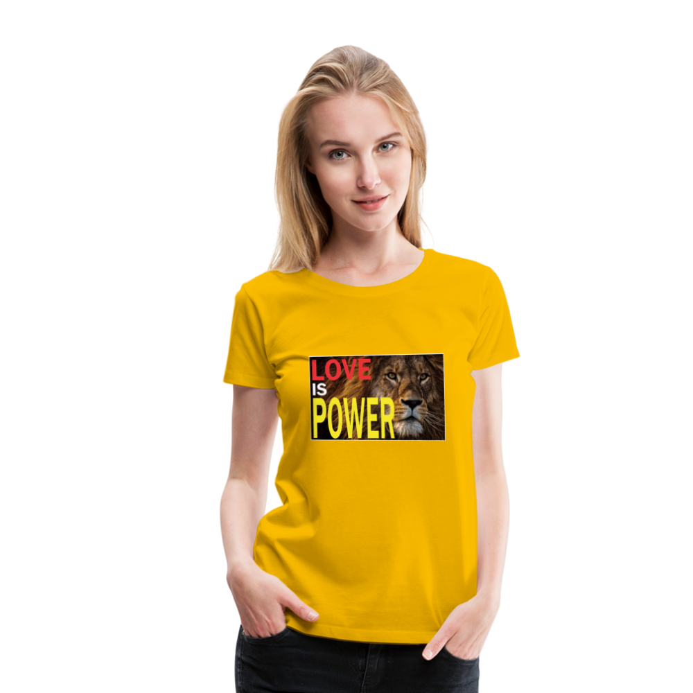 LOVE IS POWER Women's Premium T-Shirt - sun yellow