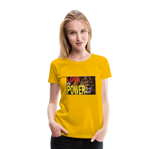 LOVE IS POWER Women's Premium T-Shirt - sun yellow