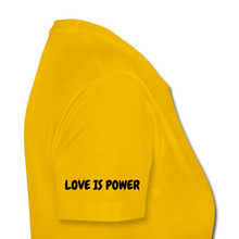 Load image into Gallery viewer, LOVE IS POWER Women&#39;s Premium T-Shirt - sun yellow