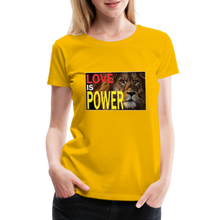 Load image into Gallery viewer, LOVE IS POWER Women&#39;s Premium T-Shirt - sun yellow