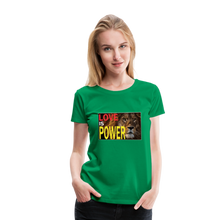 Load image into Gallery viewer, LOVE IS POWER Women&#39;s Premium T-Shirt - kelly green