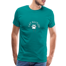 Load image into Gallery viewer, OWNED! Men&#39;s Premium T-Shirt (white print) - teal