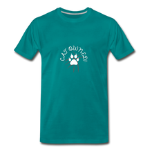 Load image into Gallery viewer, OWNED! Men&#39;s Premium T-Shirt (white print) - teal
