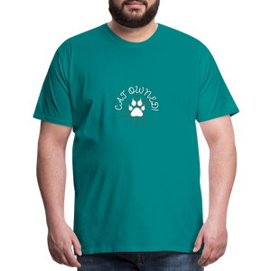 OWNED! Men's Premium T-Shirt (white print) - teal