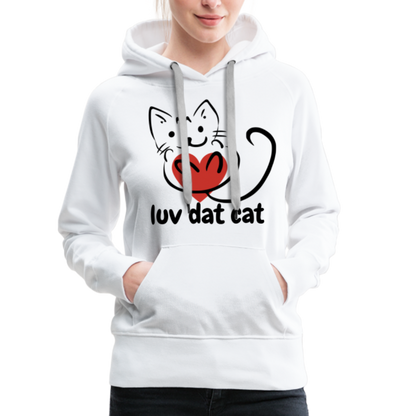 Official Luv Dat Cat Women's Premium Hoodie - white