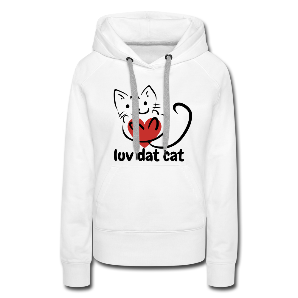 Official Luv Dat Cat Women's Premium Hoodie - white