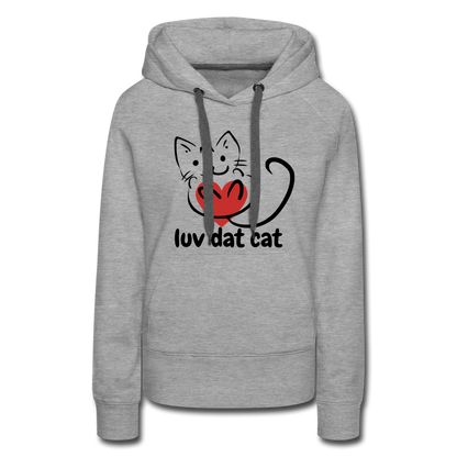 Official Luv Dat Cat Women's Premium Hoodie - heather grey