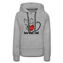 Load image into Gallery viewer, Official Luv Dat Cat Women&#39;s Premium Hoodie - heather grey