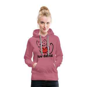 Official Luv Dat Cat Women's Premium Hoodie - mauve