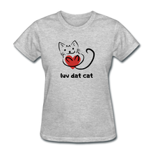 Load image into Gallery viewer, Official Luv Dat Cat Women&#39;s Premium Organic T-Shirt - heather gray