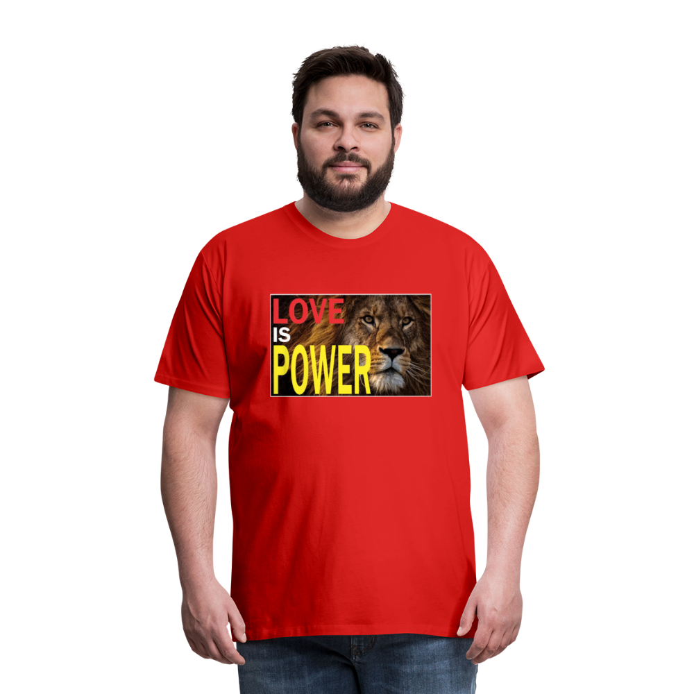 LOVE IS POWER Men's Premium T-Shirt - red