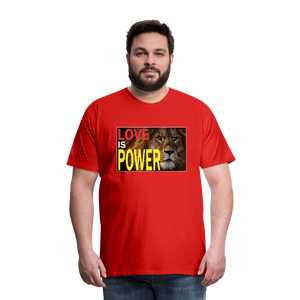 LOVE IS POWER Men's Premium T-Shirt - red