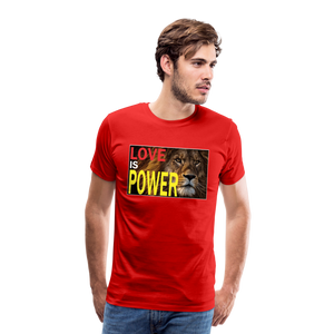 LOVE IS POWER Men's Premium T-Shirt - red