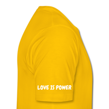 Load image into Gallery viewer, LOVE IS POWER Men&#39;s Premium T-Shirt - sun yellow