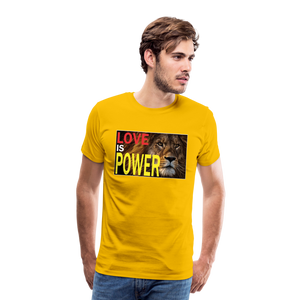 LOVE IS POWER Men's Premium T-Shirt - sun yellow