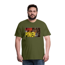 Load image into Gallery viewer, LOVE IS POWER Men&#39;s Premium T-Shirt - olive green
