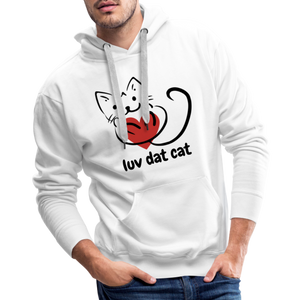 Official Luv Dat Cat Men's Premium Hoodie - white
