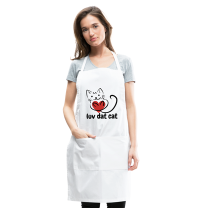 Official Luv Dat Cat Adjustable Apron - white