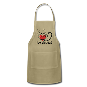 Official Luv Dat Cat Adjustable Apron - khaki