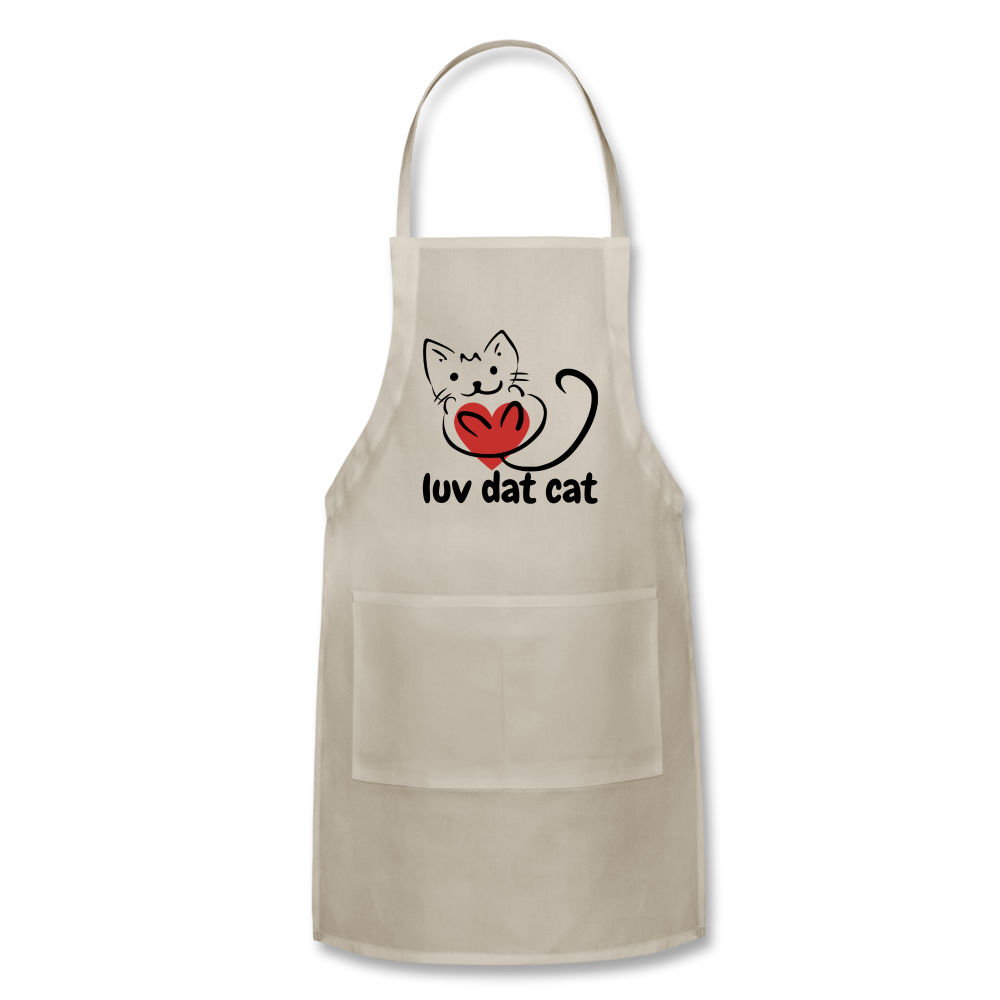 Official Luv Dat Cat Adjustable Apron - natural