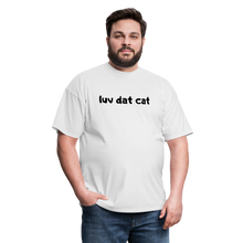Load image into Gallery viewer, LUV DAT CAT (text) Men&#39;s T-Shirt - white