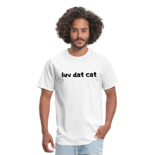 Load image into Gallery viewer, LUV DAT CAT (text) Men&#39;s T-Shirt - white