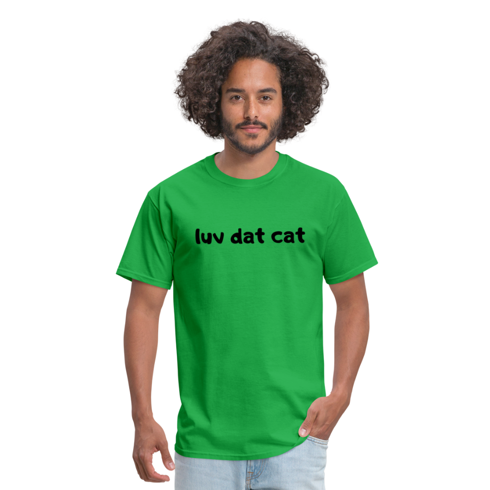 LUV DAT CAT (text) Men's T-Shirt - bright green