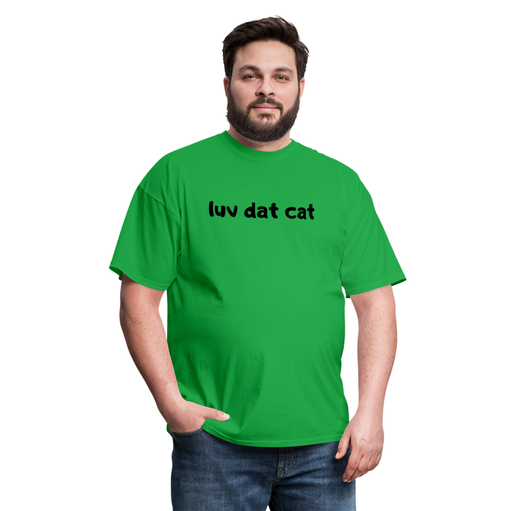 LUV DAT CAT (text) Men's T-Shirt - bright green